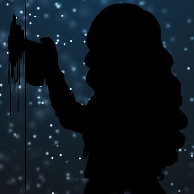 realistic girl with mask spray painting a wall