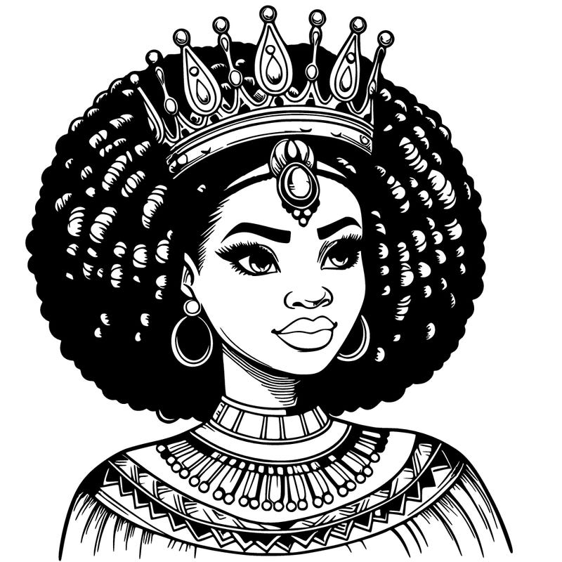 black african queen realistic