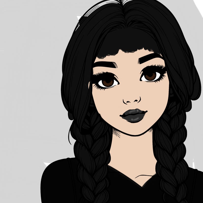 realistic girl with braids