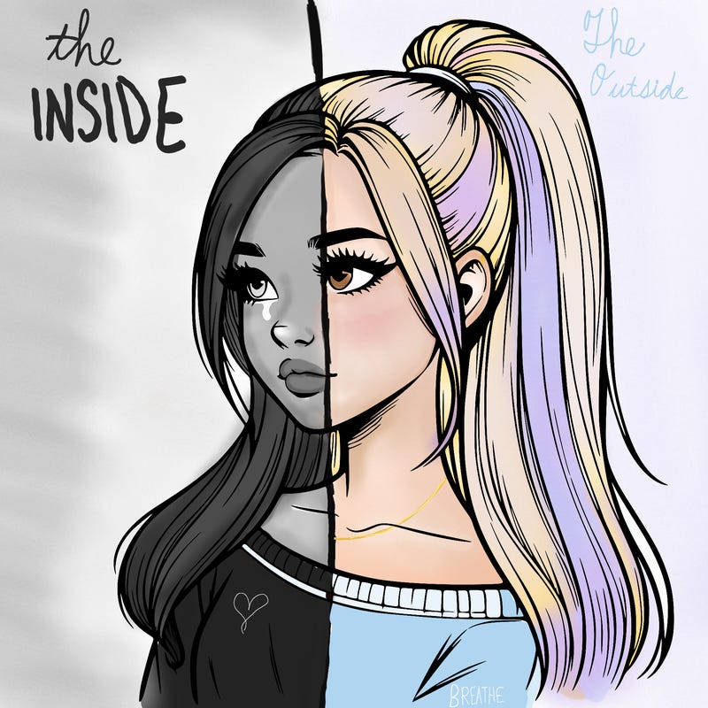 realistic girl with a high ponytail