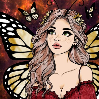 butterfly fairy realistic girl