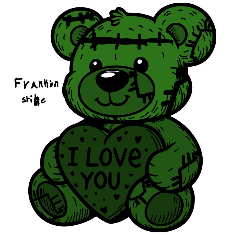 teddy bear holding an i love you heart