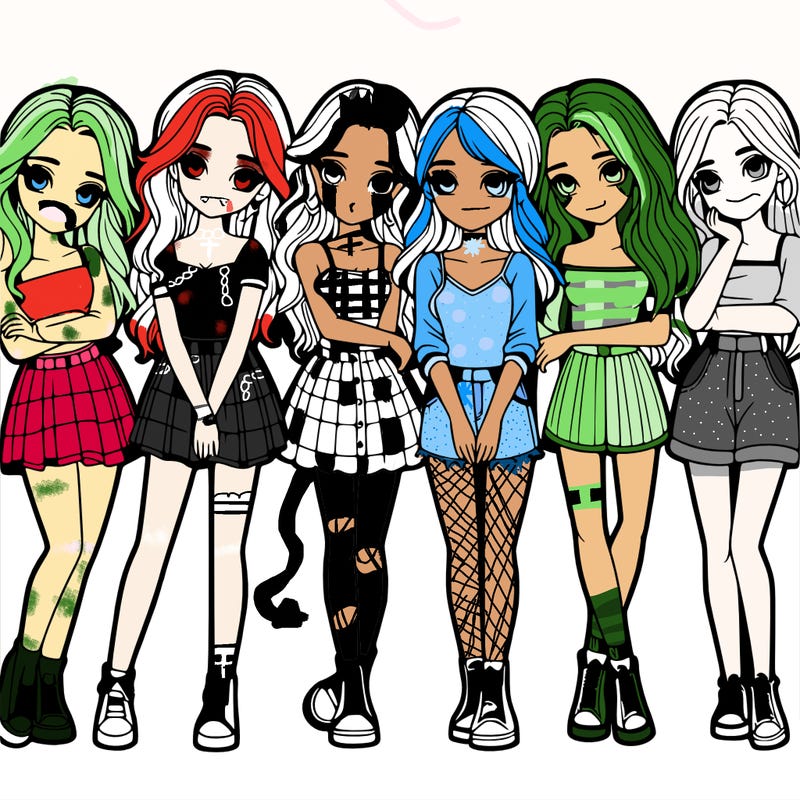 a group of girls realistic