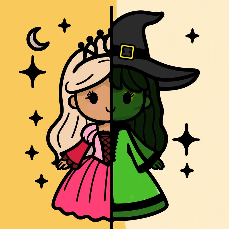 split princess and witch