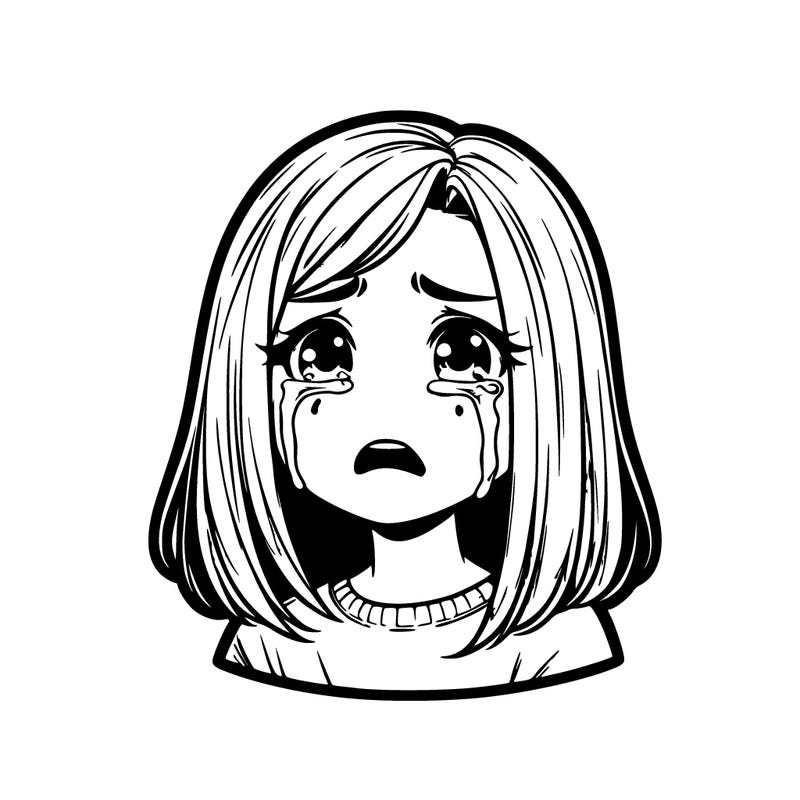 realistic girl crying