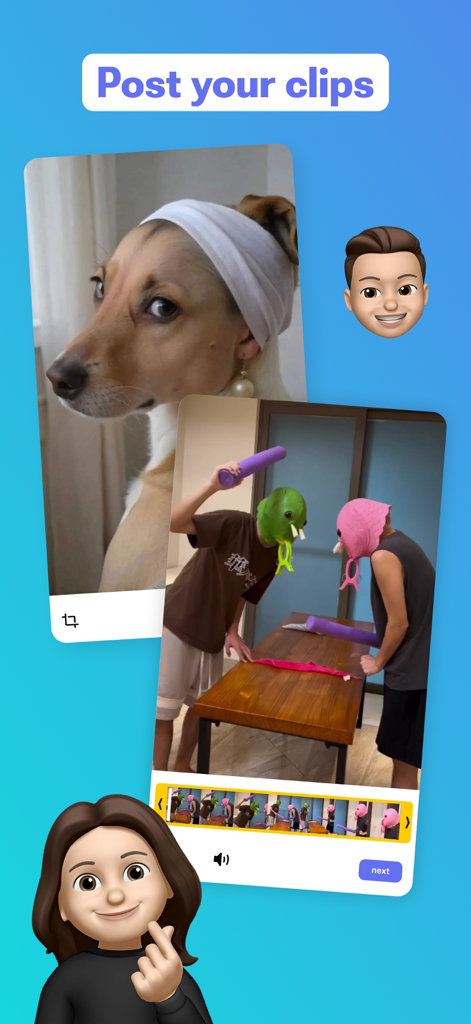 Shortn: short viral video hits - Pantalla de la aplicación Shortn para publicar clips de video virales divertidos y auténticos