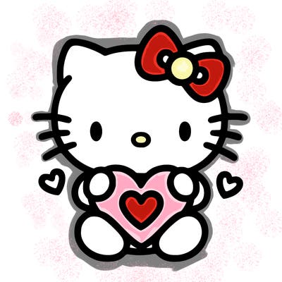 cute hello kitty with heart