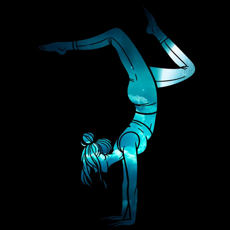 a woman doing a handstand