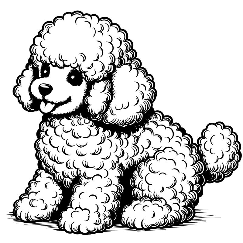 realistic poodle puppy fluffy