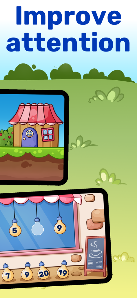 Educational logic puzzle game for kids designed to improve attention skills