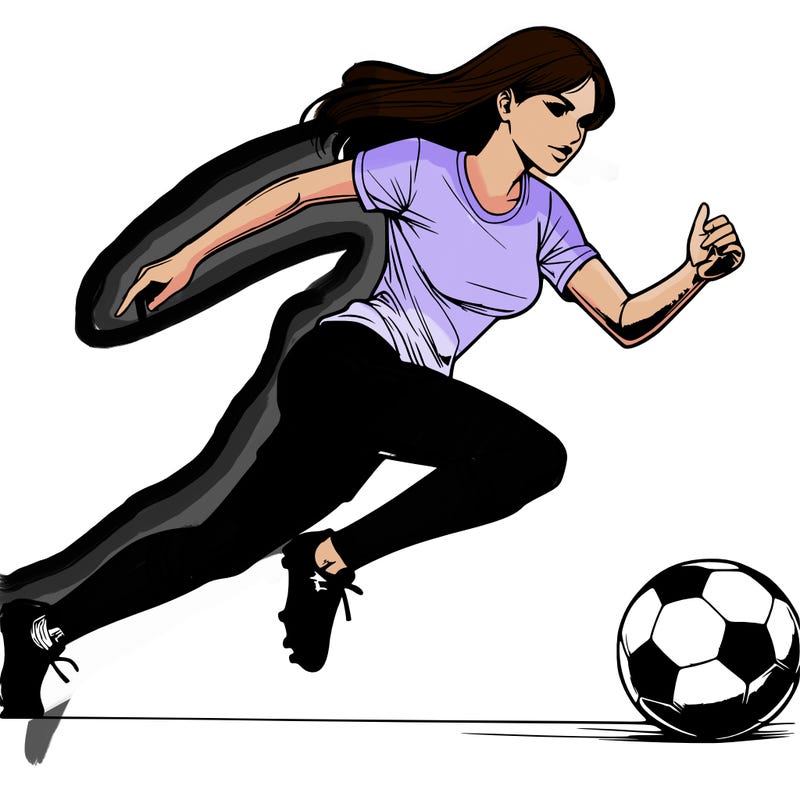realistic woman playing soccer