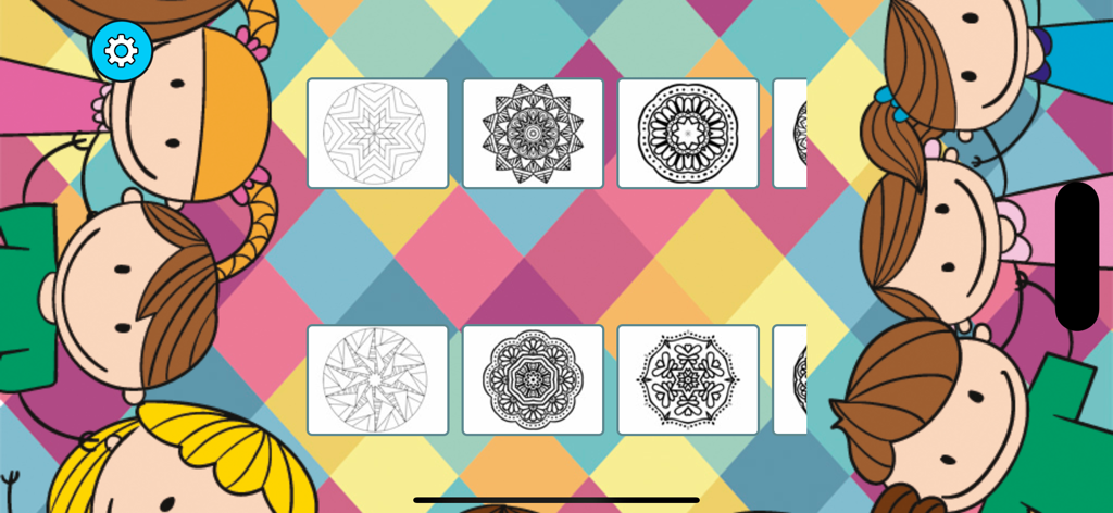 Book of mandalas to paint - Mandala coloring book app selection screen featuring various intricate black and white designs for painting