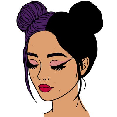 woman with hair buns