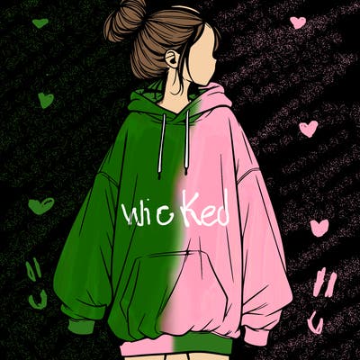 realistic girl with a oversized sweatshirt on and a bun
