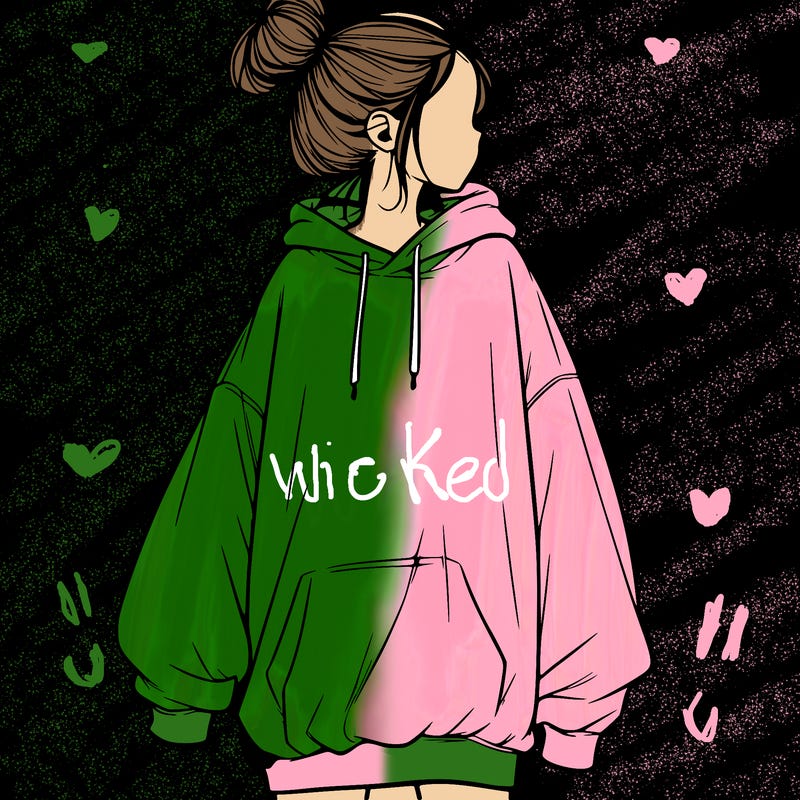 realistic girl with a oversized sweatshirt on and a bun