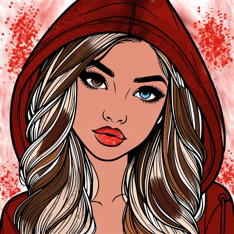 realistic beautiful girl with a hood on