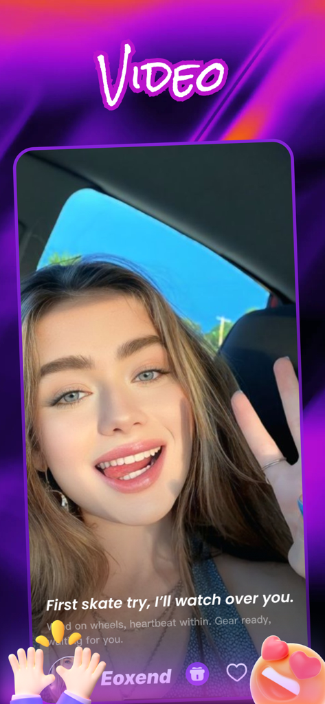 Deckk - Connect, Fun, Chat - A young woman sharing a video on the Deckk social app for skaters