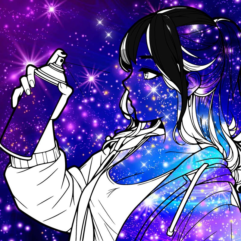 a realistic girl spray, painting