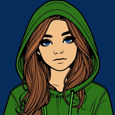 realistic girl with a hoodie