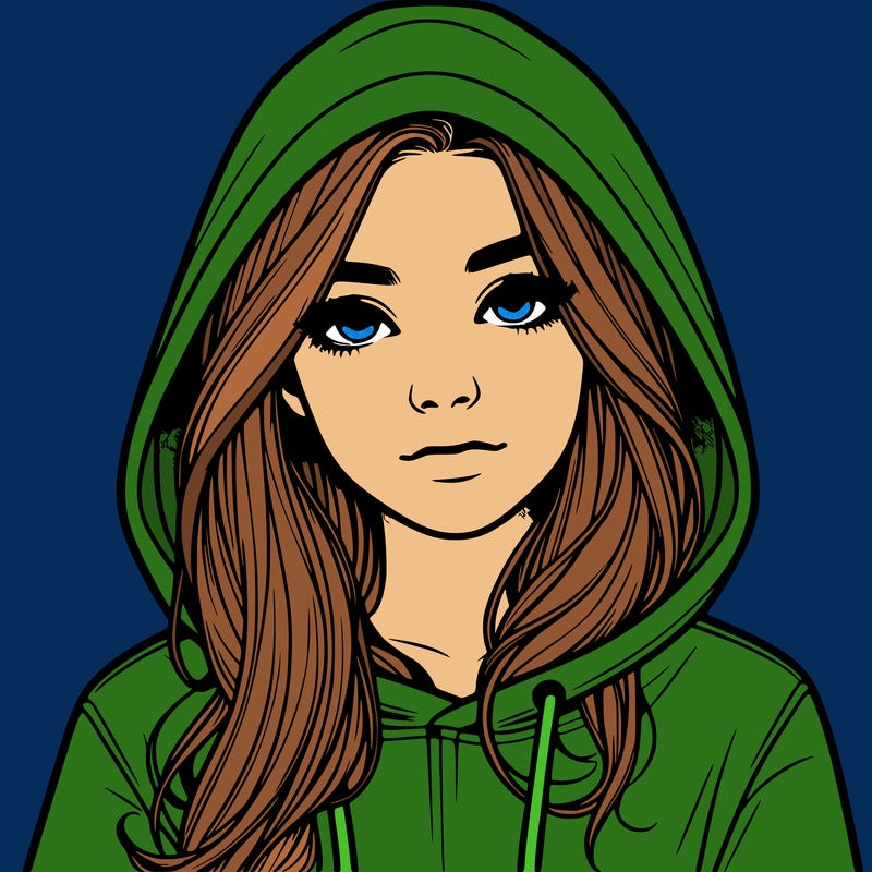 realistic girl with a hoodie
