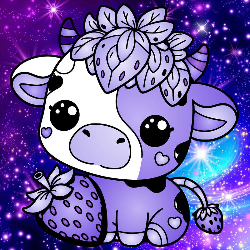 cute strawberry cow