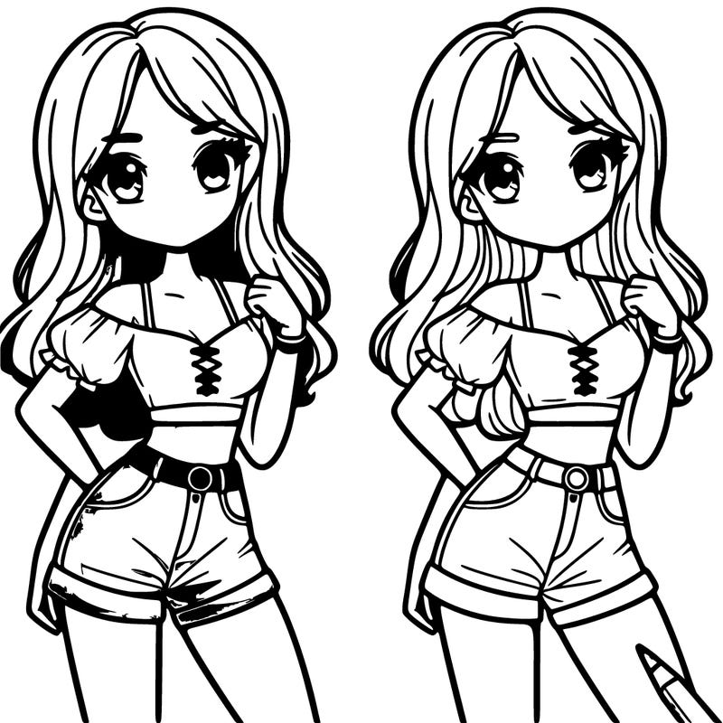 baddie  girl crop top really short shorts 😍 ✨️ hot