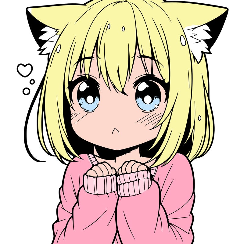 shy anime catgirl