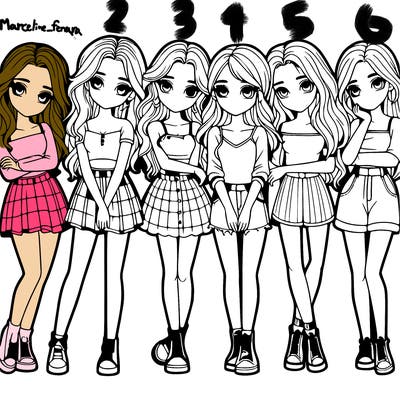 a group of girls realistic