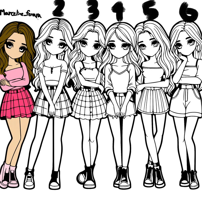 a group of girls realistic