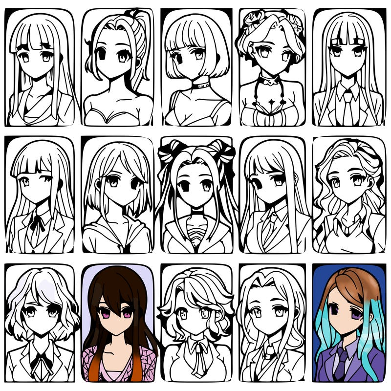 girls that look diffrent anime