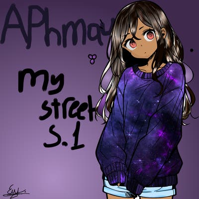 manga teen girl  in a sweater and baggy pants