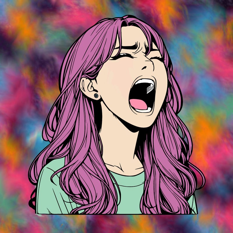 screaming realistic, girl