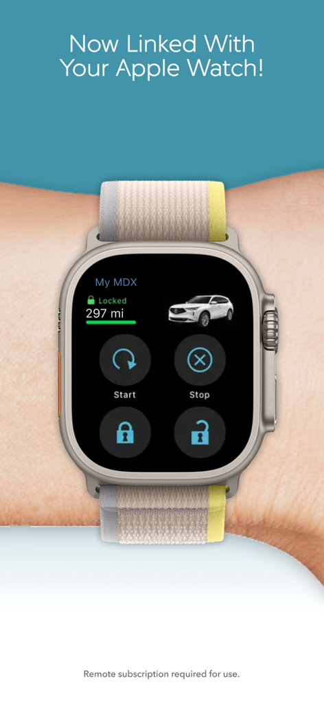 AcuraLink - Acura MDXのリモート車両コントロールを特徴とするApple Watch上のAcuraLinkアプリインターフェース