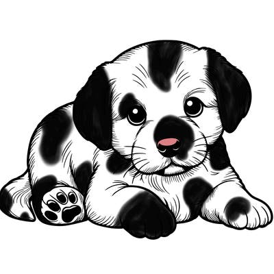 a cute realistic puppy