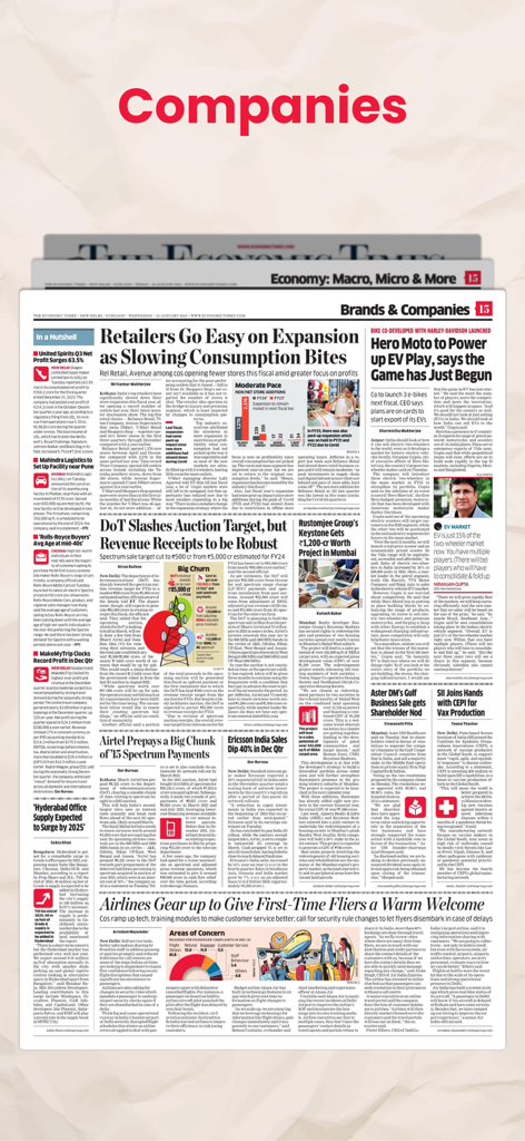 Economic Times Newspaper App - Digital ePaper view of the Companies news section in the Economic Times app