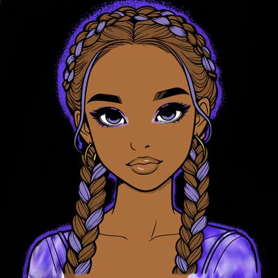 realistic girl with braids