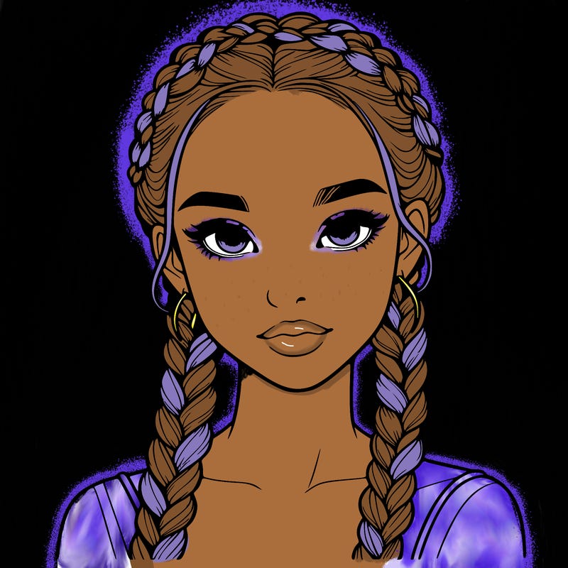 realistic girl with braids