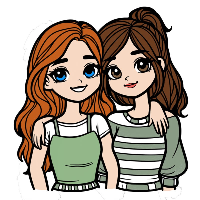 two girl best friends teens