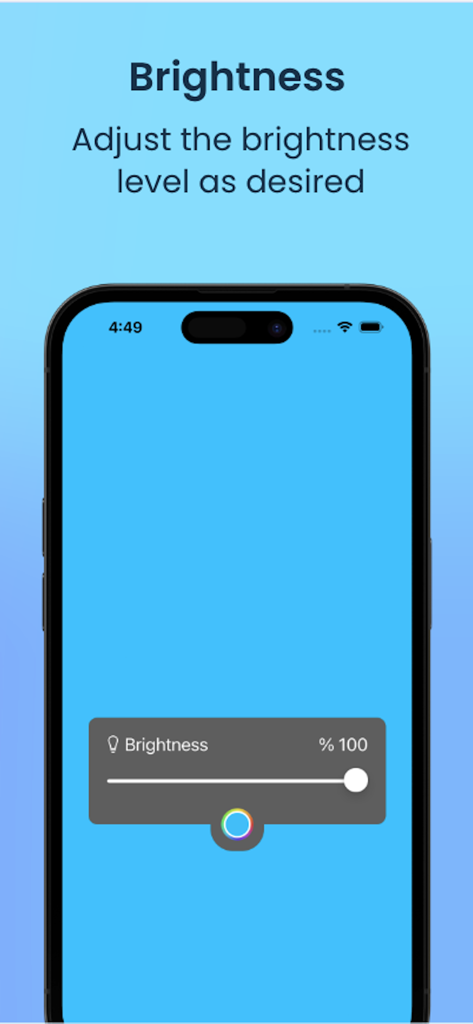 Portable Softbox - Portable Softbox app interface showing brightness adjustment slider