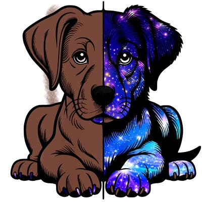 realistic dog split picture