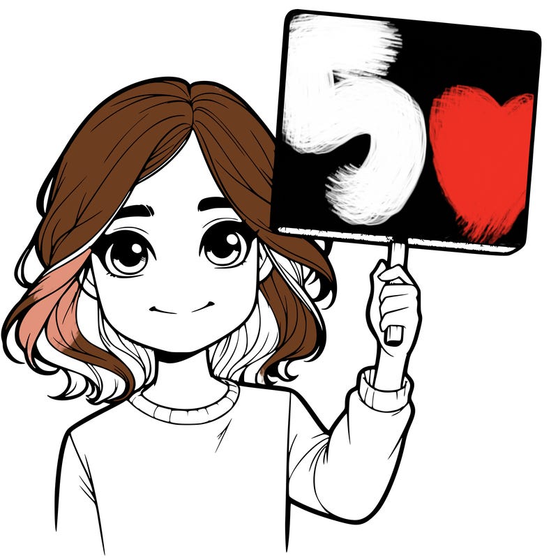 realistic girl holding up a sign