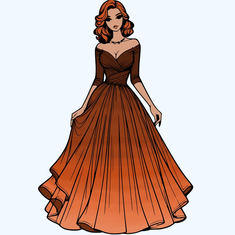 realistic woman in a beautiful dress