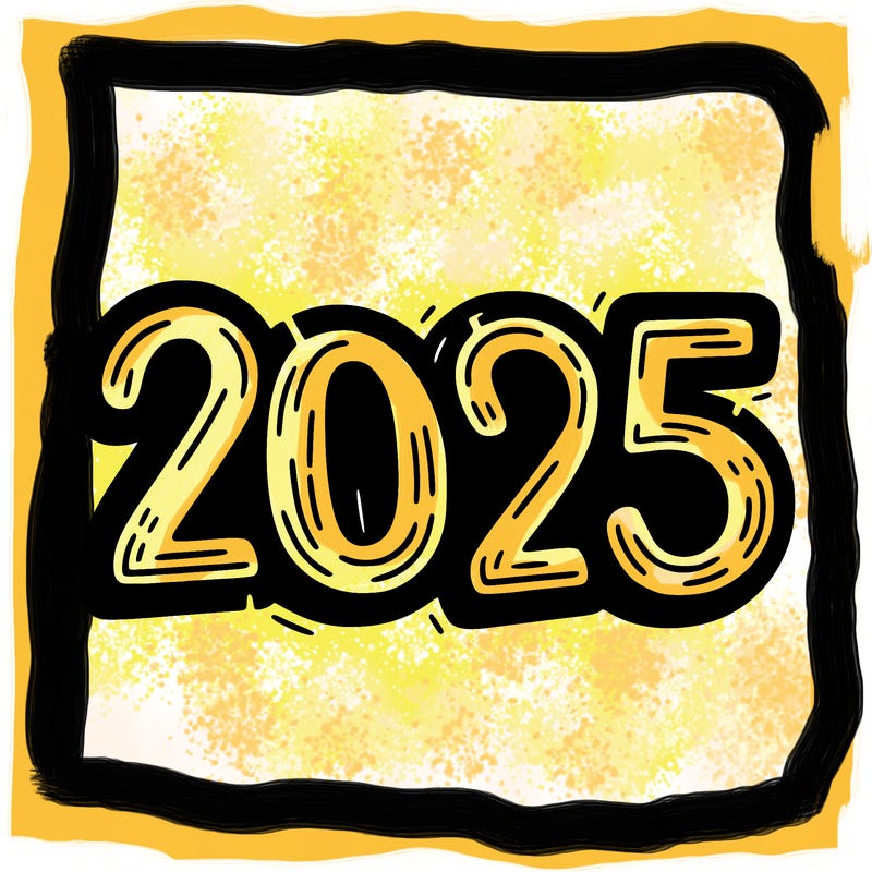 one line scrawled numbers sketch design “2025”