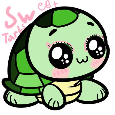 cute little animated turtle