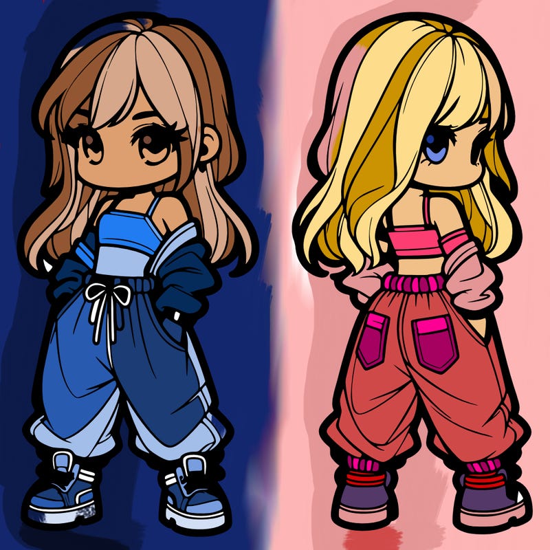 girl in crop top and baggy pants