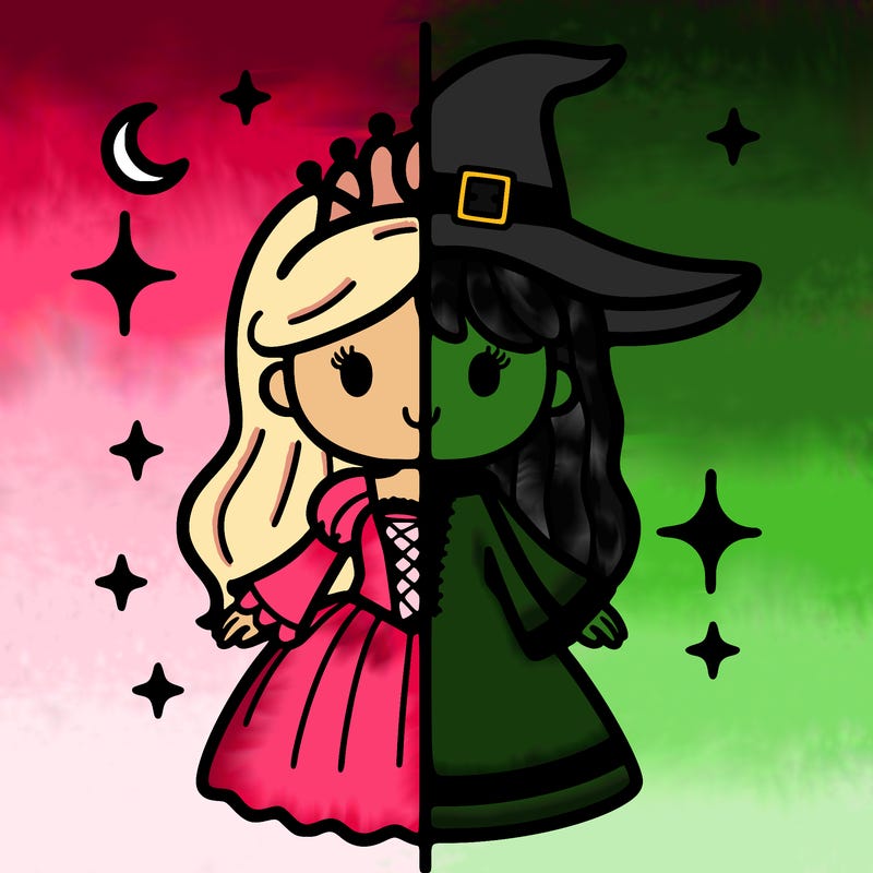 split princess and witch