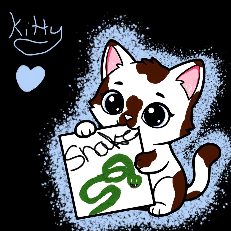 a small cat with a blank sheet of paper in its hand. the cat is sooooooo cute!