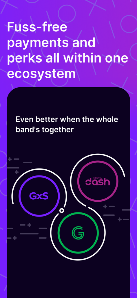 GXS Bank - GXS Bank mobile app interface showcasing integrated payments and rewards within the Grab and Singtel Dash ecosystem.