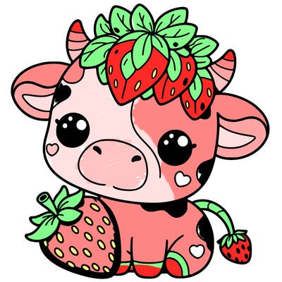 cute strawberry cow