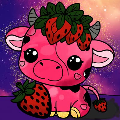 cute strawberry cow